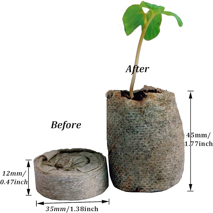 35mm Peat Pellets Seed Starting Plugs Seeds Starter Pallet 100 Pack Seedling Soil Block for Garden Seedling Planting