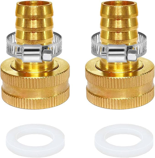 YOUHO Garden Hose Adapter 2PCS 3/4GHT(F) to 1/4 Barb Garden Hose to Pipe Fittings Connect, Garden Pipe Joint Extension Repair Fitting