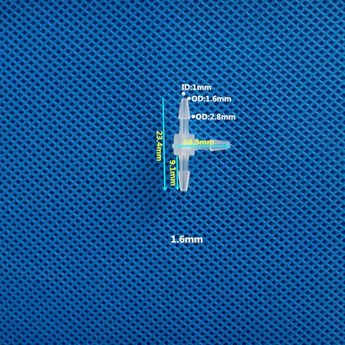 Unifizz T - Piece Hose Equal Paths Tube Accessories,1.6mm Equal Paths Plastic Hose Tube Connector For Cooling Watering Irrigation, Transparent, 10Pcs