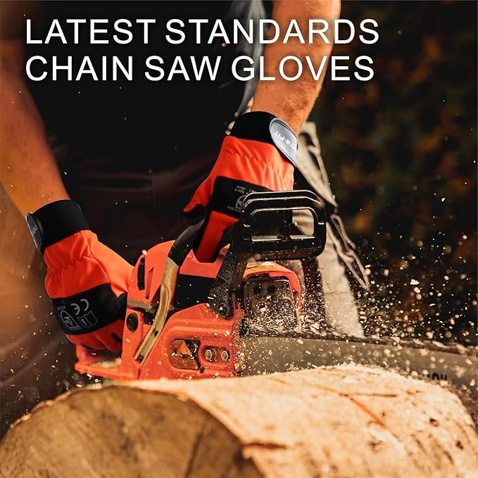 Chainsaw Gloves, Left Hand Protection, Class 1, Latest Standard EN ISO 11393-4, EN 388: 4122X