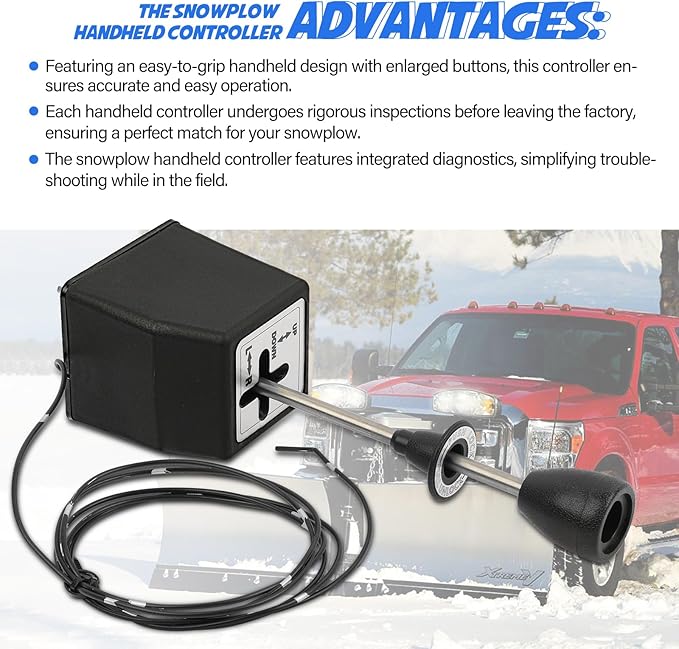 Snowplow Handheld Controller with Lift Control Cable, Fit for Western Snowplow, OE SAM 1314000, Fisher 56018, A5795