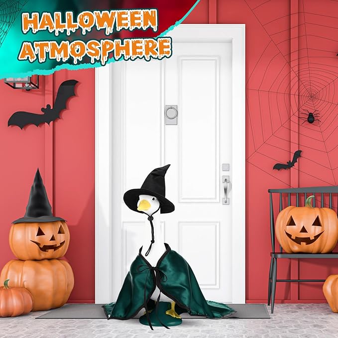 Vinsot Halloween Outdoor Porch Geese Outfit, 23" Patio Yard Porch Desk Goose Coat, Lawn Goose Accessories(Blackish Green, Velvet,Velvet)