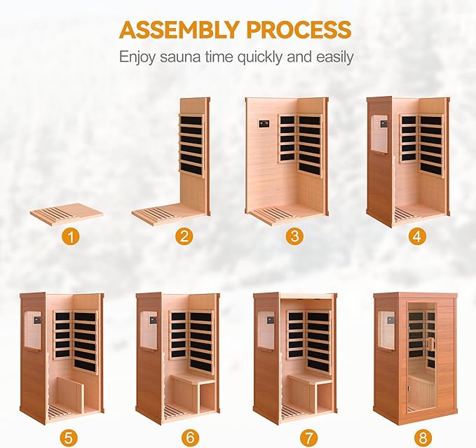 HUGROVE Far Infrared Wooden Sauna, Bluetooth Speakers & 5 Heating Panel, 900W Aucoumea Klaineana Dry Sauna for Home, Intelligent Control Panel and Tempered Glass Door