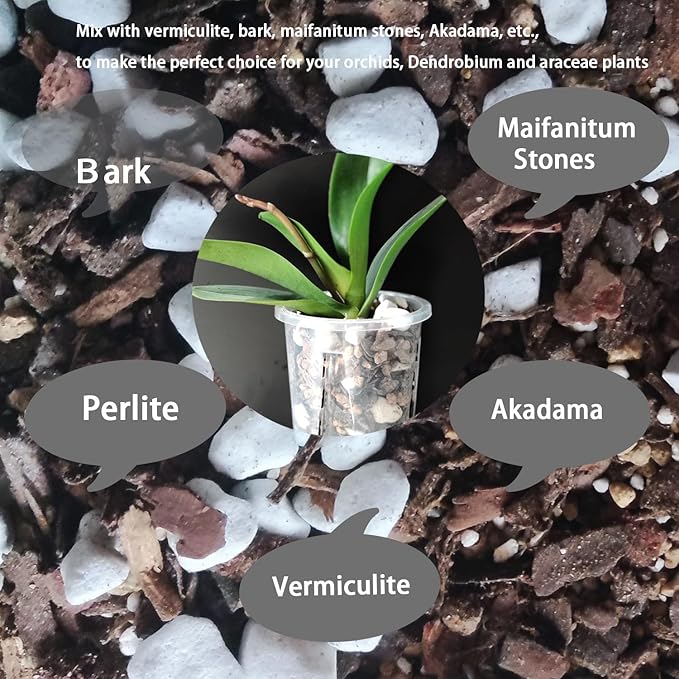 Natural 1-2CM Hard Chunky Perlite 5QT for Plants Horticultural Coarse Organic Pearlite Bulk Potting Mix Garden Soil Amendment for Enhanced Drainage and Ventilation for Orchid, Dendrobium, Araceae