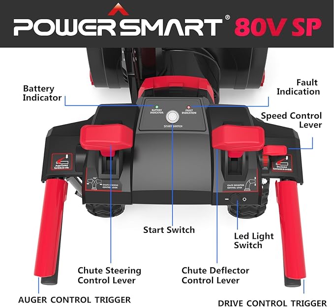 PowerSmart 24in. 80V Self-Propelled 2-Stage Cordless Snow Blower, Bare Tool (HB2805)
