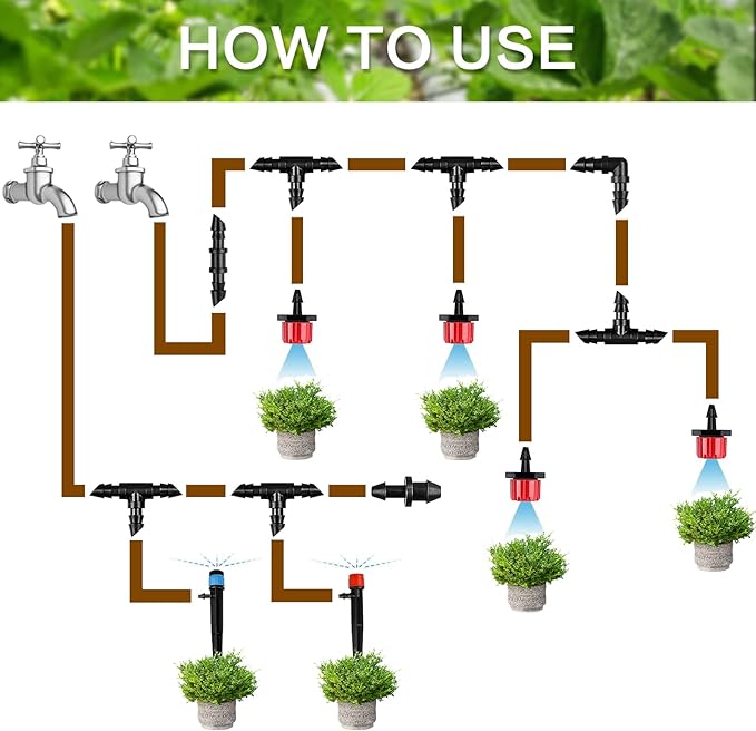 Gardrip Drip Irrigation End Plugs:1/4" Drip Line Goof Plugs Irrigation End Cap for 1/4 Inch Drip Hose Line Garden Watering System