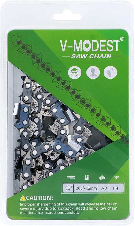 1 Pack 36 inch Chainsaw Chain 114 Drive Link, 57-Teeth 3/8" Pitch .063" Gauge Full Chisel Professional Gas Saw Chain Blade fits Stihl 029 038 MS-310 460 560 36RSF114, Husqvarna 51 55 560XP