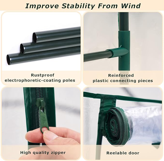 Mini Tabletop Garden Greenhouse Nursery Plant Cover Tent Humidity Domes for Indoor and Outdoor Home Gardening Germination and Seedling Propagation - 28x20x28 Inches(PLGH7050PD)