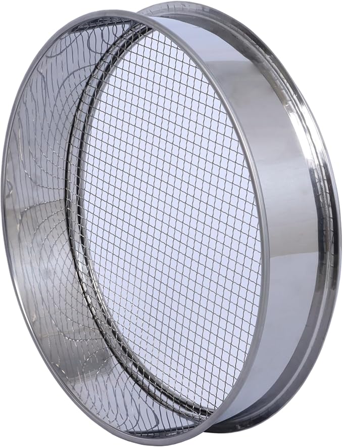 Soil Sifter for Garen -10 inches Soil Sieves for Rocks Compost-Stainless Steel Mesh Sifting Pan (1/12 inch mesh)