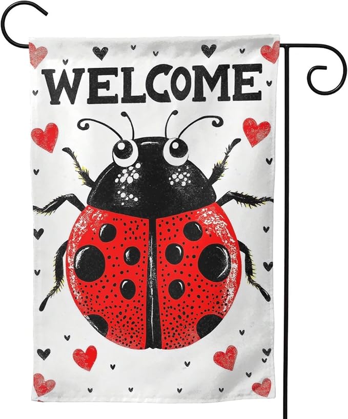 Insect Garden Flag Vertical Double Sided Outdoor Yard Flags 12.5x18 Inch Burlap Banners for House Lawn