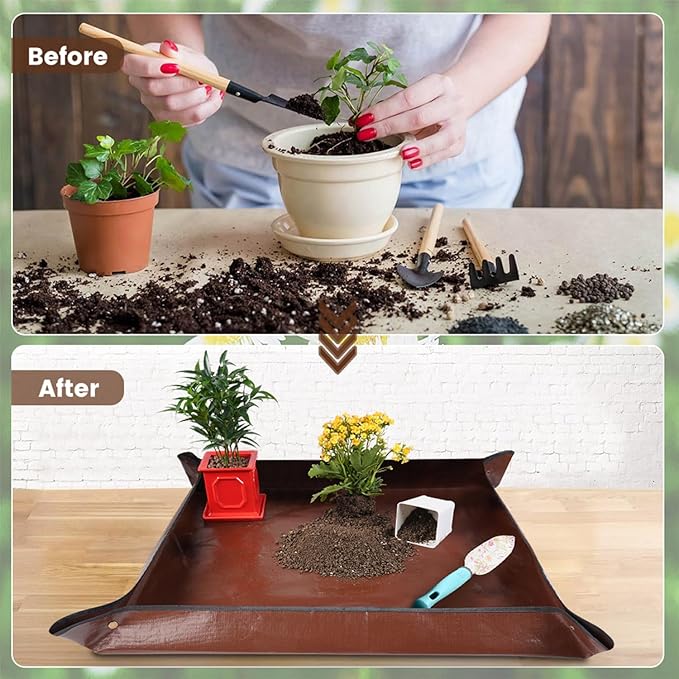 39.5" x 39.5" Extra Large Potting Mat for Indoor Plants Transplanting and Dirt Control Gardening Gifts for Plant Lovers