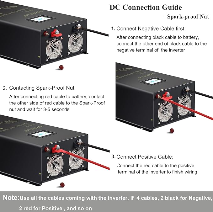 WZRELB 6000W 24V Pure Sine Wave Inverter,24 Volt DC to AC 120V 240V Split Phase Power Inverter,2*AC Hardwire Terminal,12KW Surge,High Efficiency up to 91.6%,Wireless Remote