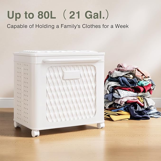 VECELO Deck Box, Outdoor Storage Box with Wheels and Lid, Waterproof Storage Bin for Package Delivery for Patio Furniture, Garden Tools, Pool Supplies, Foldable, White, 19.3" x 13.8" x 19.1"