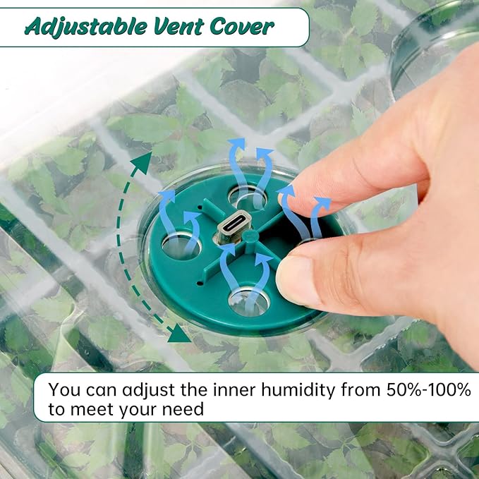 ZYP 2 PCS Seed Starter Kit with Grow Light, 80 Cells Seed Starter Tray for Indoor Planting,Germination Kit for Seed Starting Trays with Humidity Dome and Base