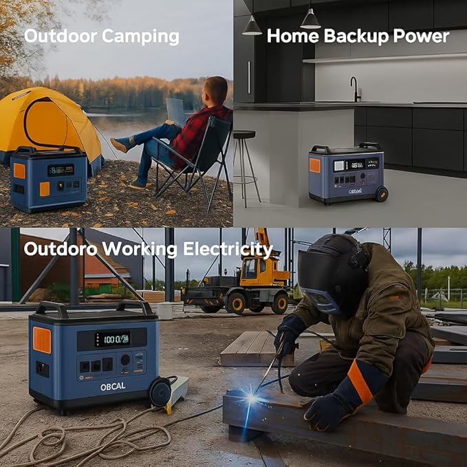 OSCAL PowerMax 6000 Solar Generator, 3600Wh/6000W Power Station with 3x200W Solar Panels, 120V/240V Split Phase Voltage AC Outlets (9000W Peak), 2400W Solar Charging,Emergency for Home,Battery Backup
