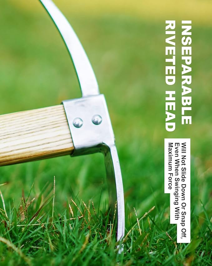 Pick Axe Mattock Small Pickaxe Garden Tool Cutter Mattock Planting Hoe 15 inch 0.9 lb for Digging Loosening Trenching Tilling Leveling Cutting Gardening Hand Cultivator Weeding Hoe with Short Wood