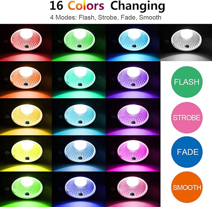 Low Voltage Landscape Lights Color Changing RGB 5W DC12V LED Landscape Lighting Outdoor Waterproof Spotlight Remote Control for Garden Pathway Christmas Decorative Light(8, Multi-Colored)