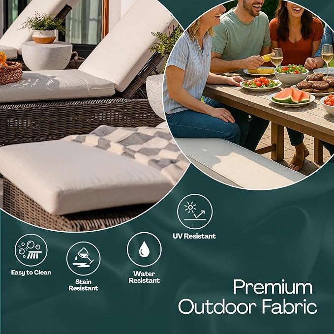 RSH Decor Lumbar Throw Pillows Set of 4 – 20″ × 12″ Outdoor Lumbar Cushions in Bright Stripes – All-Weather Spun Fabric, Water & Fade-Resistant – Made in USA for Patio Furniture