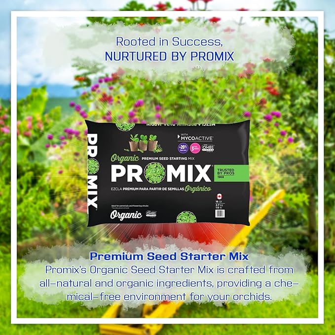Promix Premier Horticulture Organic Pro Seed Starting Mix; 16 qt with My Garden Pool PH Soil Test Strips 20 ct, and Gardening Claw Gloves and Garden-IQ, Smart Gardening AI Assistant!