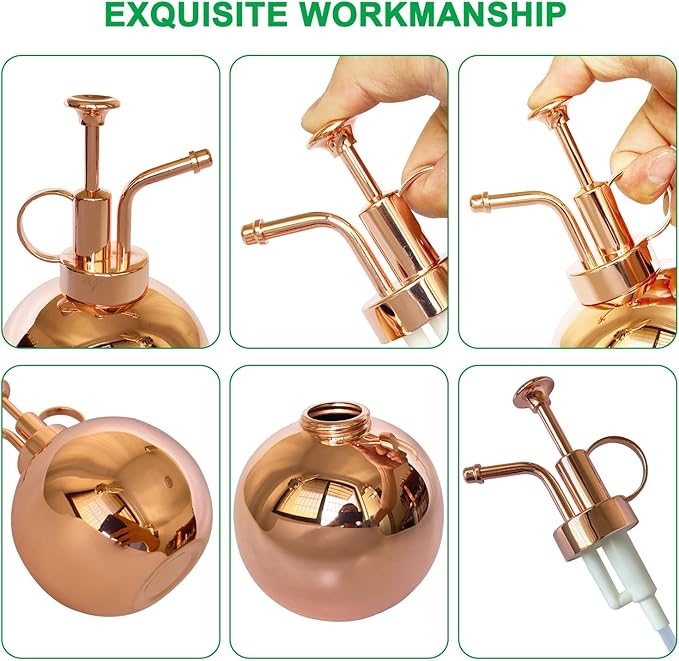 Plant Mister Spray Bottle Stainless Steel Plant Sprayer, Small Watering can Plant Spray Bottle Modern Gardening Tools for Indoor Potted Plants Watering and Spraying