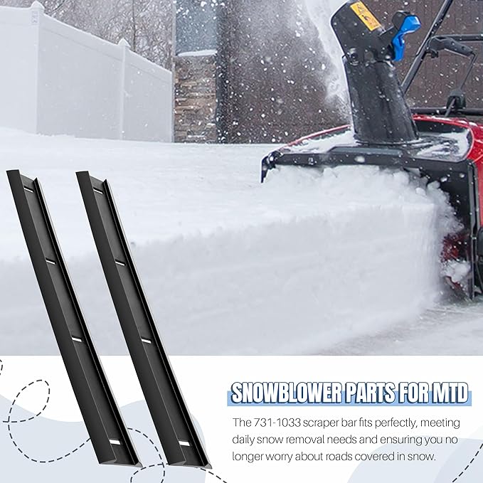 Snow Blower Scraper Bar 731-1033 for MTD Snow Throwers, Replacement Shave Plate 731-1033 Compatible with MTD 20-Inch and 21-Inch Snow Throwers, Upgrade Parts 706-14240, 731-0722, 731-0778, 731-0812