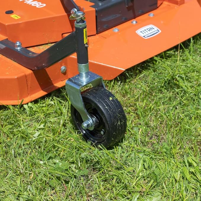 Titan Attachments 3 Point PTO Finish Mower, 60" Cutting Width, Cat 1 Hookup, Orange Finish, Rear Discharge, Pull Behind Mower for 25-40 HP Tractors, Low-Noise Cast Iron Gearbox