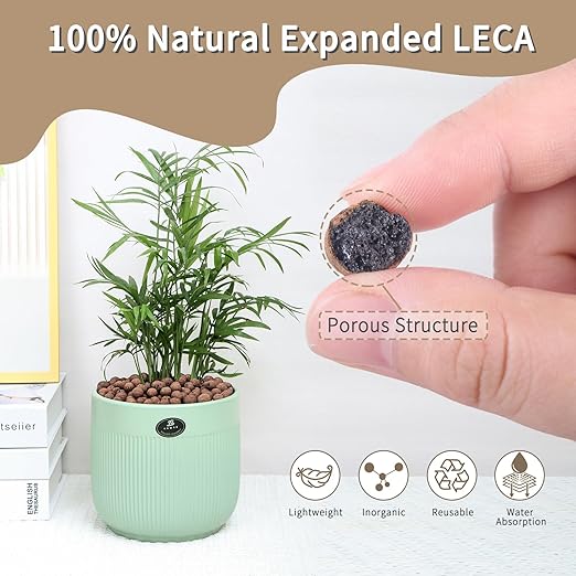 12LB Leca Balls for Indoor Plants, Expanded Clay Pebbles for Plants, Orchid Potting Mix, Soil Amendment, Drainage, Easy Reusability, 4-16mm