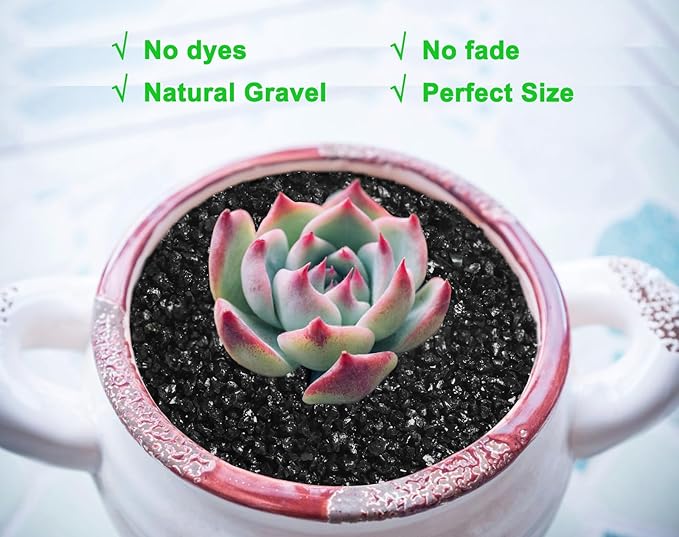 2.4lb Succulents and Cactus Black Sand, Décor & Additive Tiny Stones,DIY Rocks Gravel for Bonsai, Fairy Gardening, Terrarium, Vases Fillers
