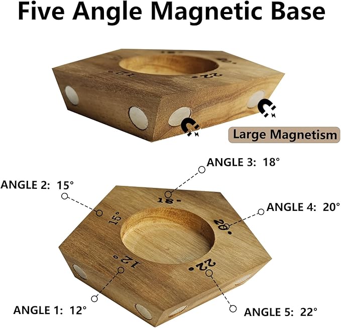 Acacia Rolling Knife Sharpener with 4 Diamond discs and 2 Corundum discs, Rolling Knife Sharpener Kit with 5 Magnetic Angle Offer 12/15/18/20/22°
