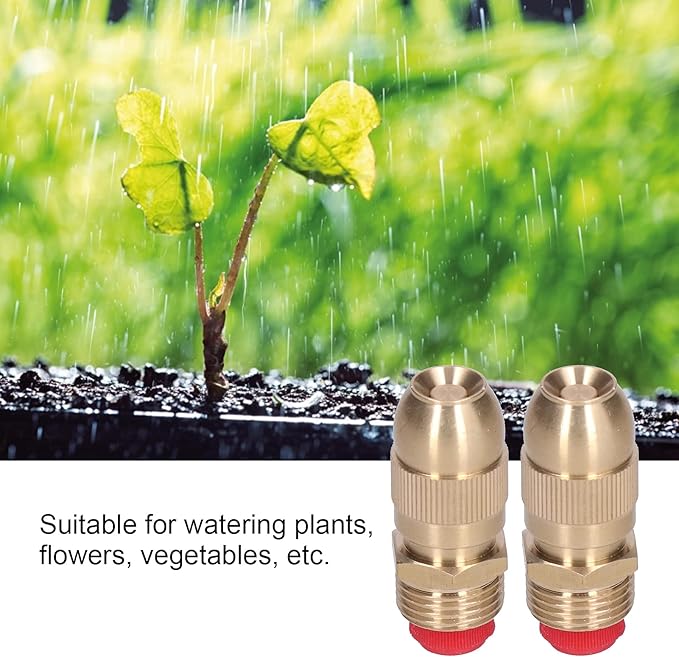 Sprinkler Nozzle, Garden Irrigation Water Spray Head, 2Pcs 1/2 Male Thread Adjustable Watering Sprinkler Garden Lawn Brass Sprayer Nozzle