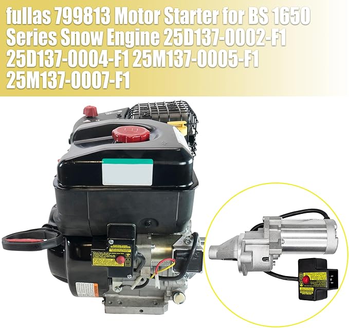 fullas 799813 Motor Starter for BS 1650 Series Snow Engine 25D137-0002-F1 25D137-0004-F1 25M137-0005-F1 25M137-0007-F1
