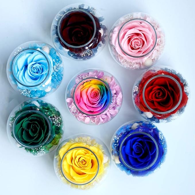 Preserved Real Roses with Colorful Mood Light Wishing Bottle,Eternal Rose,Never Withered Flowers,for Bedroom Party Table Decor, Anniversary,Valentine's,Mother's Day,a Gifts for Women (Burgundy)