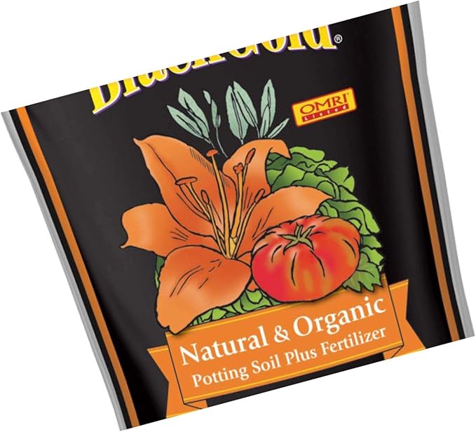 SunGro SUGRBG2 Black Gold Natural & Organic Potting Soil Bag Plus Fertilizer, 2 Cubic Feet (3 Pack)