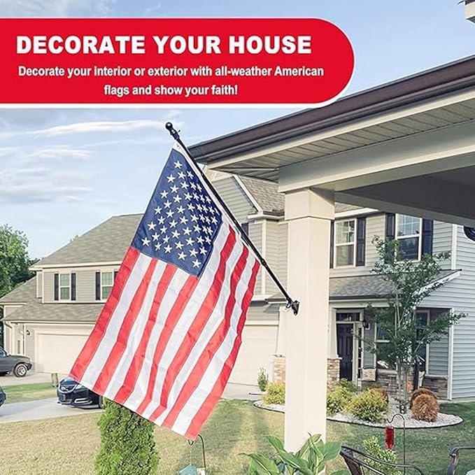 American Flag 2.5x4 FT, Flag For Front Porch,Embroidered Stars, Sewn Stripes, Brass Grommets, Tearproof 420D Nylon Material, All Weather Flag– Unmatched Durability in Any Weather.