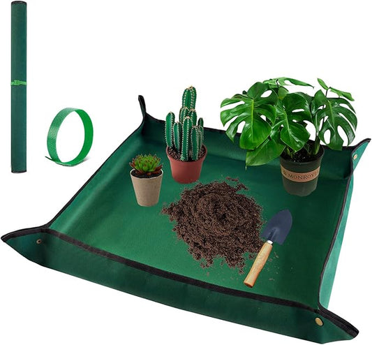 Repotting Mat for Indoor Plant Transplanting and Mess Control. 29.5" X 29.5" Portable Potting Tray Succulent Gardening Mat Gardening Gifts for Plant Lovers