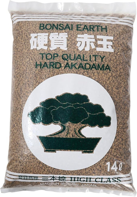 23 lb Small Grain Japanese Super Hard Akadama Bonsai Soil (3-6mm,14 Liter), Indoor/Outdoor Plant Soil Mixture, Drainage and Breathable, Promote Rooting