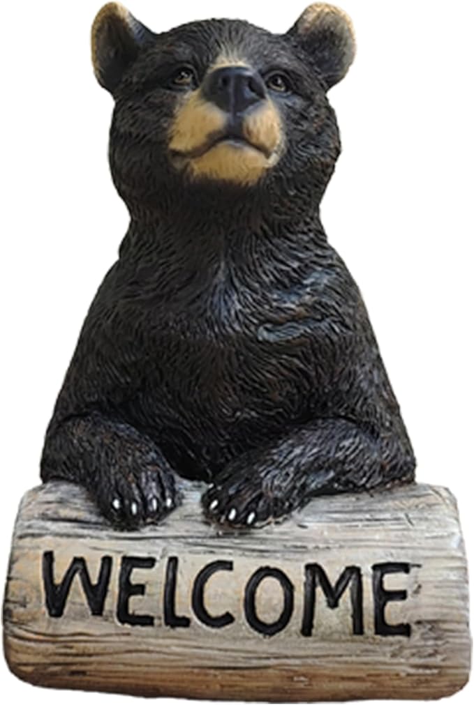 Spoontiques Bear Garden Statue - Decorative Garden Statue - Colorful Home Décor for Indoor or Outdoor Use - Patio Decoration - Garden Accessory