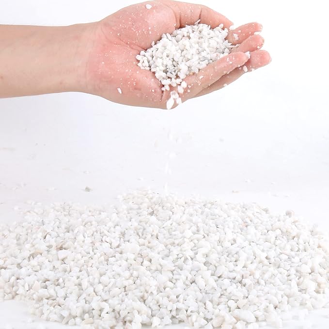 Anothera 6mm-8mm Succulent and Cactus Bonsai DIY Rocks, White Onyx, Gravel for Terrarium, Fairy Gardening, Top Dressing (3LB)