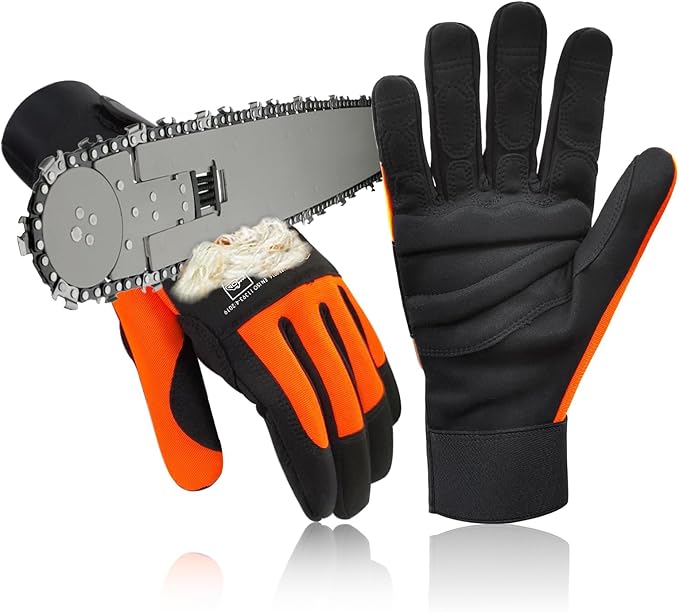 Chainsaw Gloves, Left Hand Protection, Class 1, Latest Standard EN ISO 11393-4, EN 388: 4122X