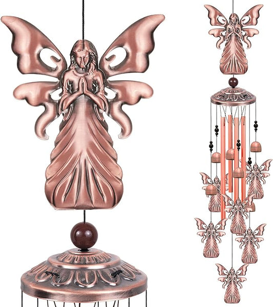 Outdoor Angel Wind Chimes, Gifts for Mom & Grandma & Family, Music Wind Catcher, Mobile Angels Ornaments, Memorial Windchime, Blessing Wind Bells for Indoor,Home,Balcony,Lawn,Yard, Garden Decoration