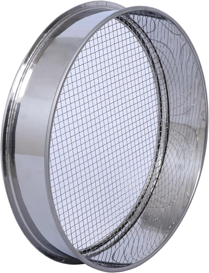 Soil Sifter for Garen -10 inches Soil Sieves for Rocks Compost-Stainless Steel Mesh Sifting Pan (1/4 inch mesh)