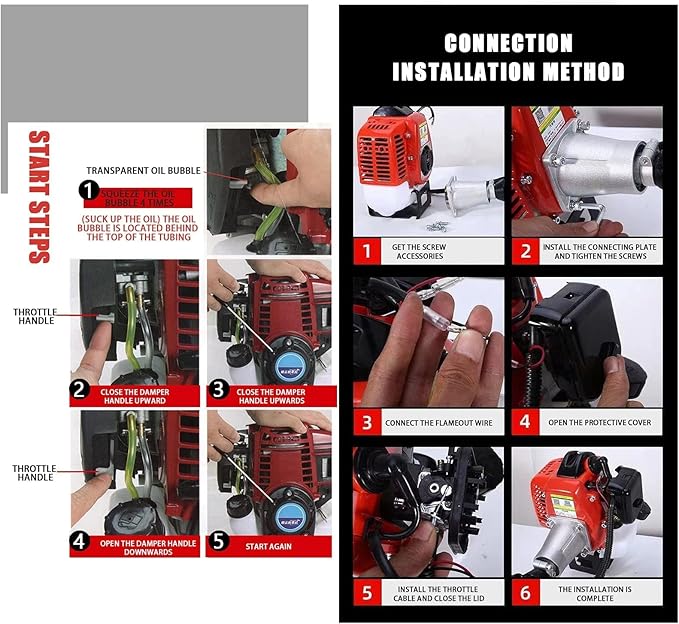 Weed Eater Gas Powered,52cc 2 Stroke Gas Weed Wacker, 5 in 1 Multi Functional Trimming Tools,Gas Hedge Trimmer,String Trimmer,Weed Eater,Brush Cutter,Pole Chainsaw with Extension Pole 9500rpm 2.3kw