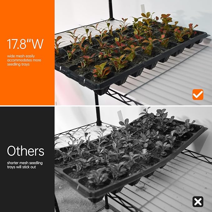 Bstrip Indoor Greenhouse with Grow Light, Plant Shelf with 4 Pack T8 Full Spectrum Plant Lights and cover, mini greenhouse for Indoor Plant, Seed Starting, Seed Tray, (47.2" L x 17.8" W x 71" H)