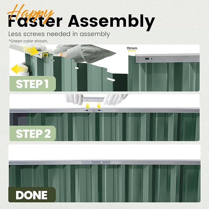 KING BIRD Raised Garden Bed 68" x 36" x 24" Heightened Galvanized Steel Metal Planter Box Outdoor for Deep-Rooted Vegetables, Flowers, Large Raised Bed Kit (Ivory)