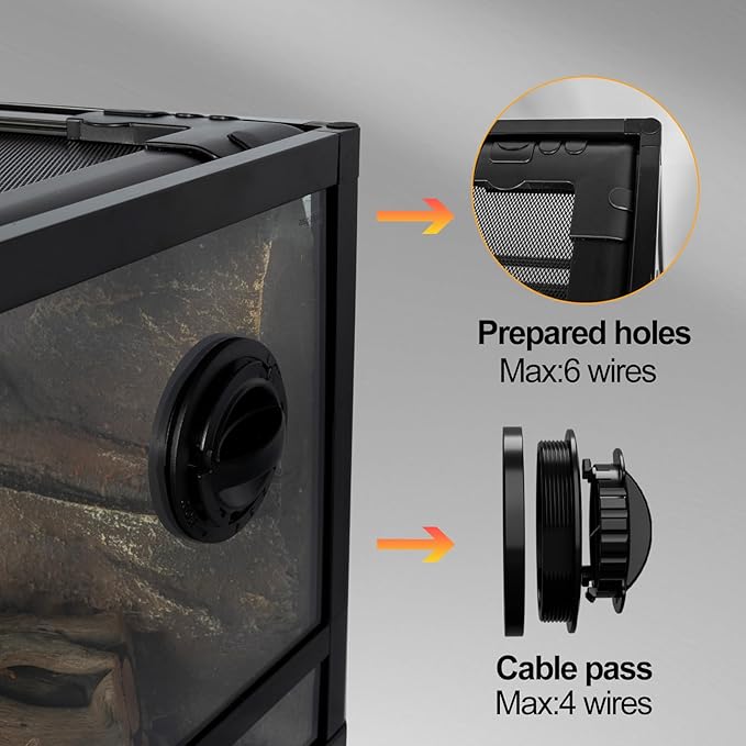 Tempered Glass Reptile Tank, 36" x 18"x 12" Front Opening Terrarium with Top Screen Ventilation & Water-Holding Bottom, 34 Gallon Reptile Enclosure for Bearded Dragon, Snake, Leopard Gecko