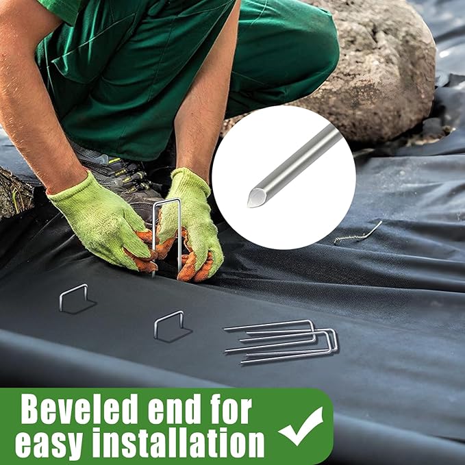 Landscape Staples 6 Inch Garden Stakes Galvanized Garden Staples Pins Anti-Rust Ground Stakes for Weed Barrier, Irrigation Tubing Hose, Yard Lawn SOD, Landscape Fabric, Decoration (24 Pack)