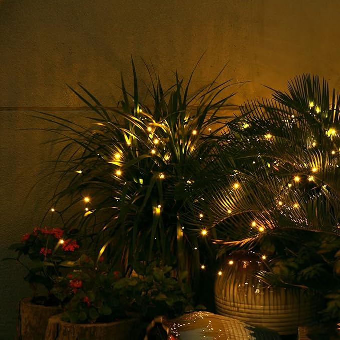 Solar String Lights 2 Pack, Outdoor Light Total 400 LED 144FT Solar Christmas Lights, 8 Modes Solar Lights Oudoor Waterproof for Tree Patio Yard Garden Christmas Parties Decoration (Warm White)