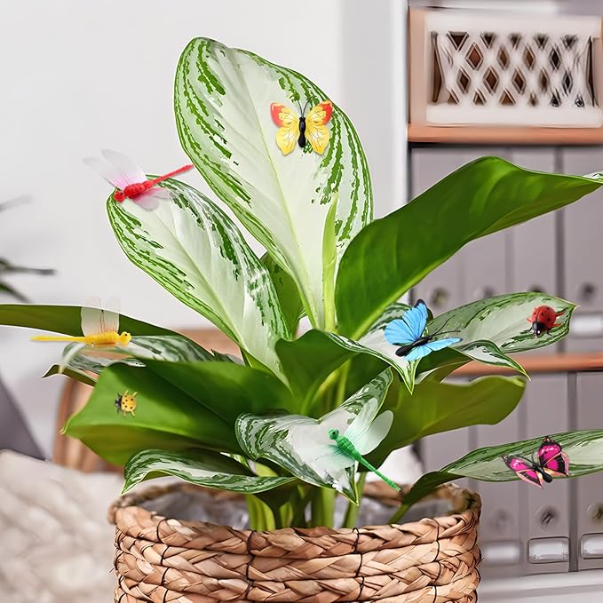 Plant Magnets for Potted Plants: Funny 3D Plant Safe Magnetic Charms,Cute Butterflies Magnets Plant Decor,Gift for Plant Lover (12 PCS)