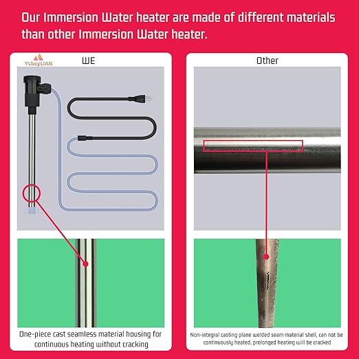 240V 3500W Immersion Water Heater for Pool & Hot Tub – Portable Electric Submersible Heater with Temp Control, Auto Shut-Off and WiFi Timer for Baptistry, Above Ground Pool and Bathtub