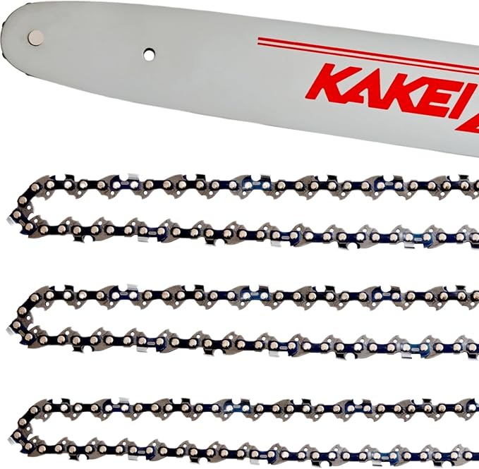 KAKEI 16 Inch Chainsaw Bar& Chain Combo .325" Pitch, .050" Gauge, 66 Drive Links (3 Chains+ 1 Bar)